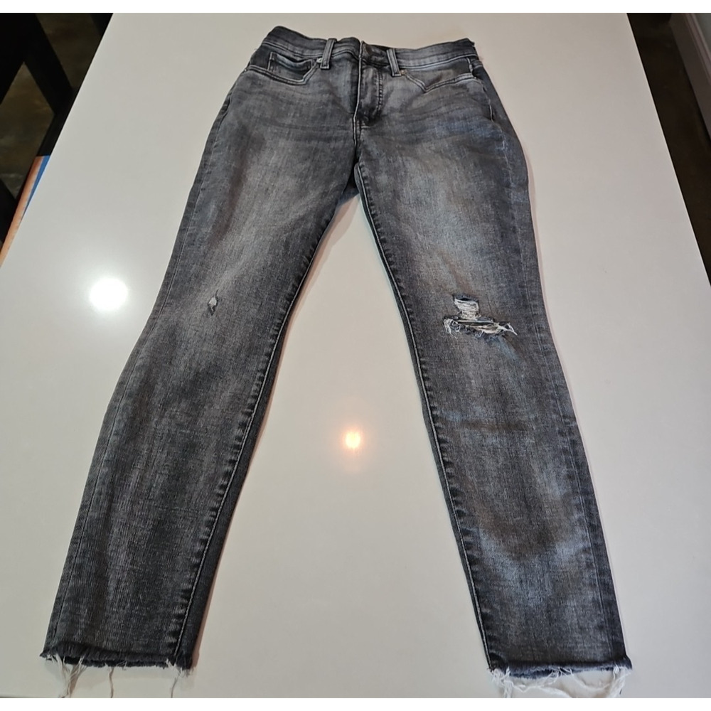 Lucky Brand High Rise Bridgette Skinny Distressed Jeans Raw Hem Size 4/27 A